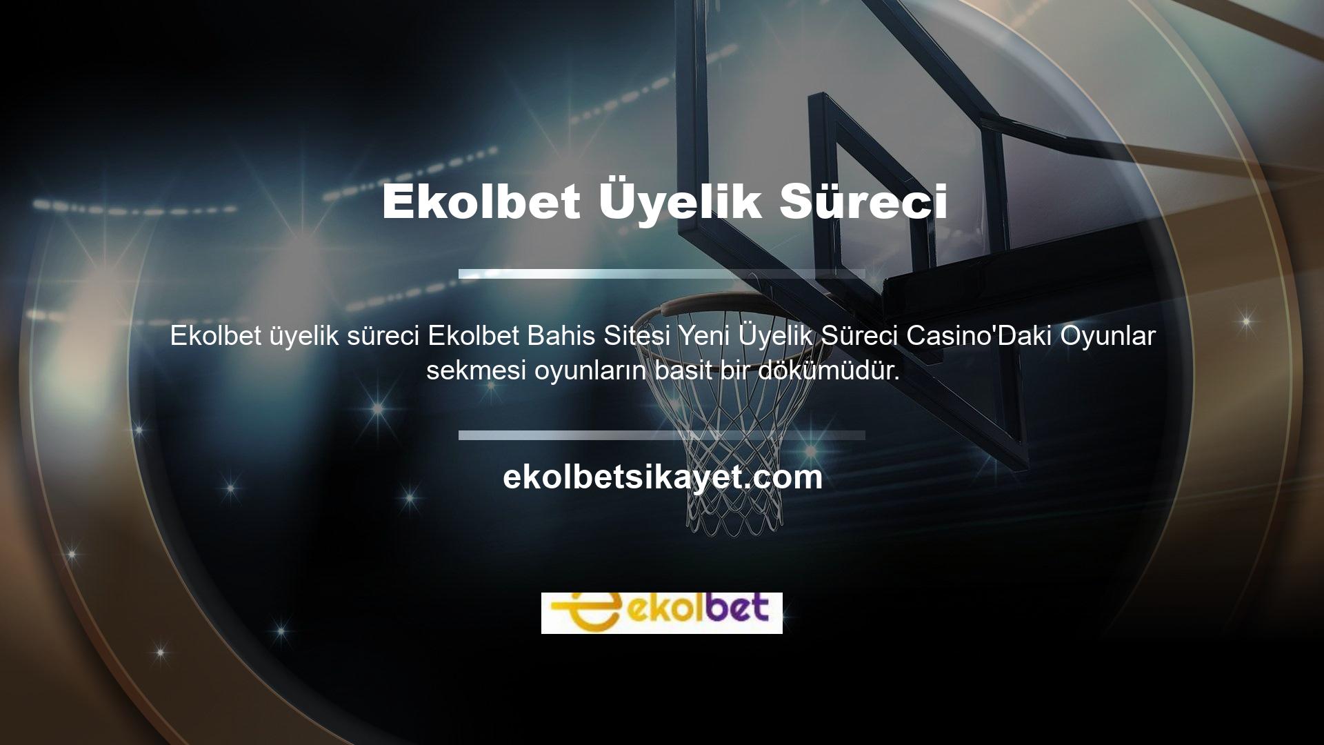Üst menüde farklı oyun türleri arasından seçim yapabilirsiniz